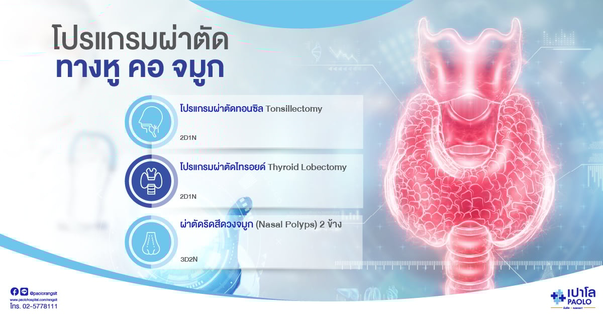 โปรแกรมผ่าตัดทาง หู คอ จมูก
